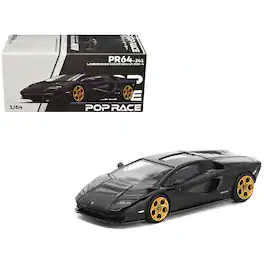 Lamborghini Countach LPI 800-4 Deep Black 1/64 Diecast Model Car by Pop Race