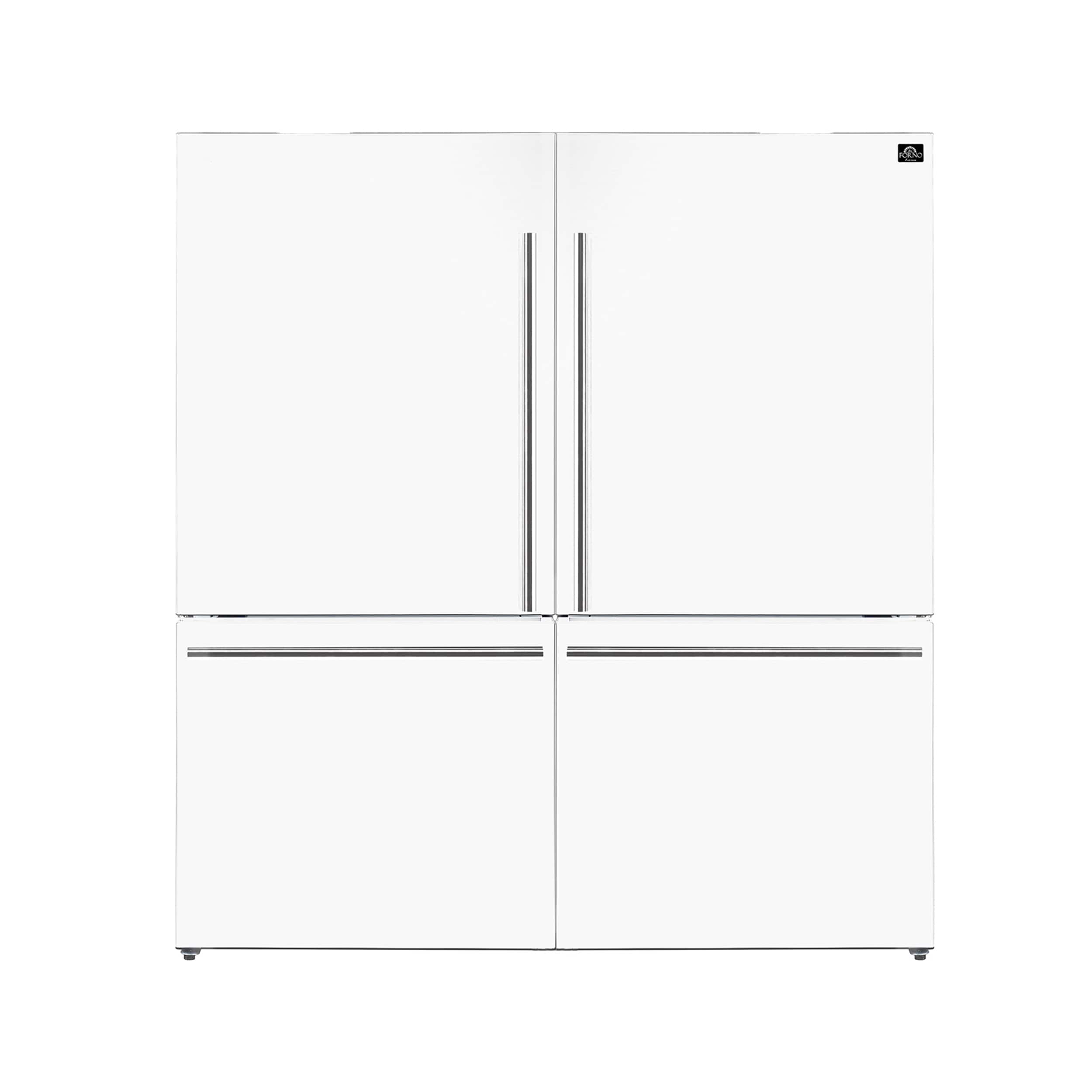 Front. Forno Appliances - 60 in. Wide Milano 34.4 Cu. Ft. Freestanding Dual Bottom Freezer Refrigerator - White.