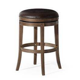 Maven Lane - 30" Alexander Backless Bar Stool Finish with Vegan Leather - Walnut