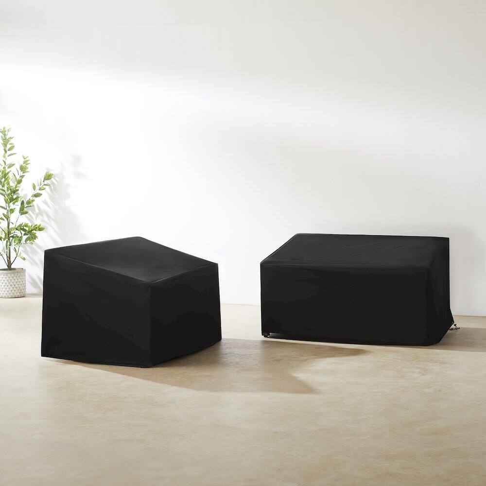 Alt View 8. Crosley Furniture - 2Pc Outdoor Loveseat Furniture Cover Set - 2 Loveseats - Black.