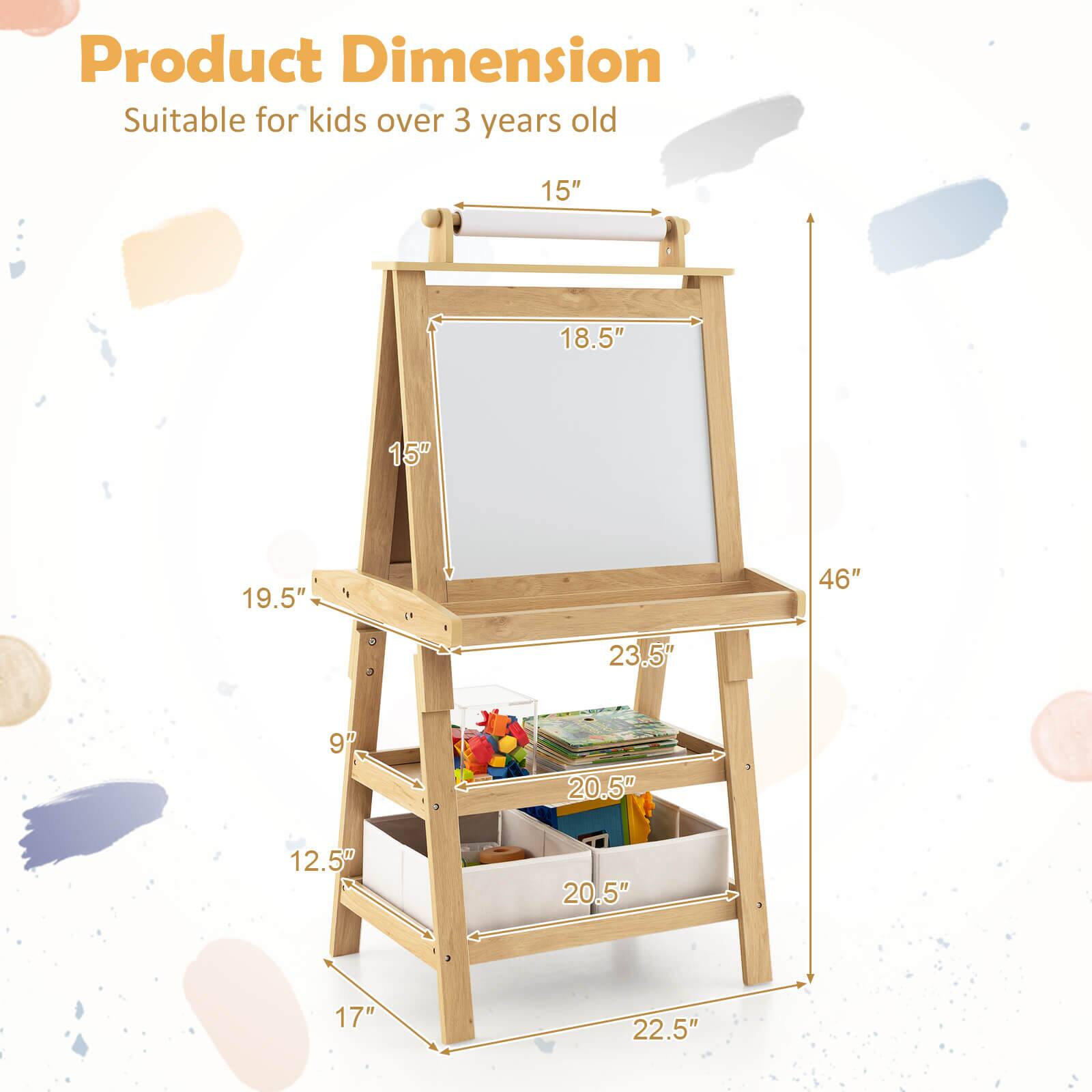 Product Dimension  
Suitable for kids over 3 years old  

15"  
18.5"  
19.5"  
46"  
23.5"  
20.5"  
9"  
12.5"  
17"  
22.5"