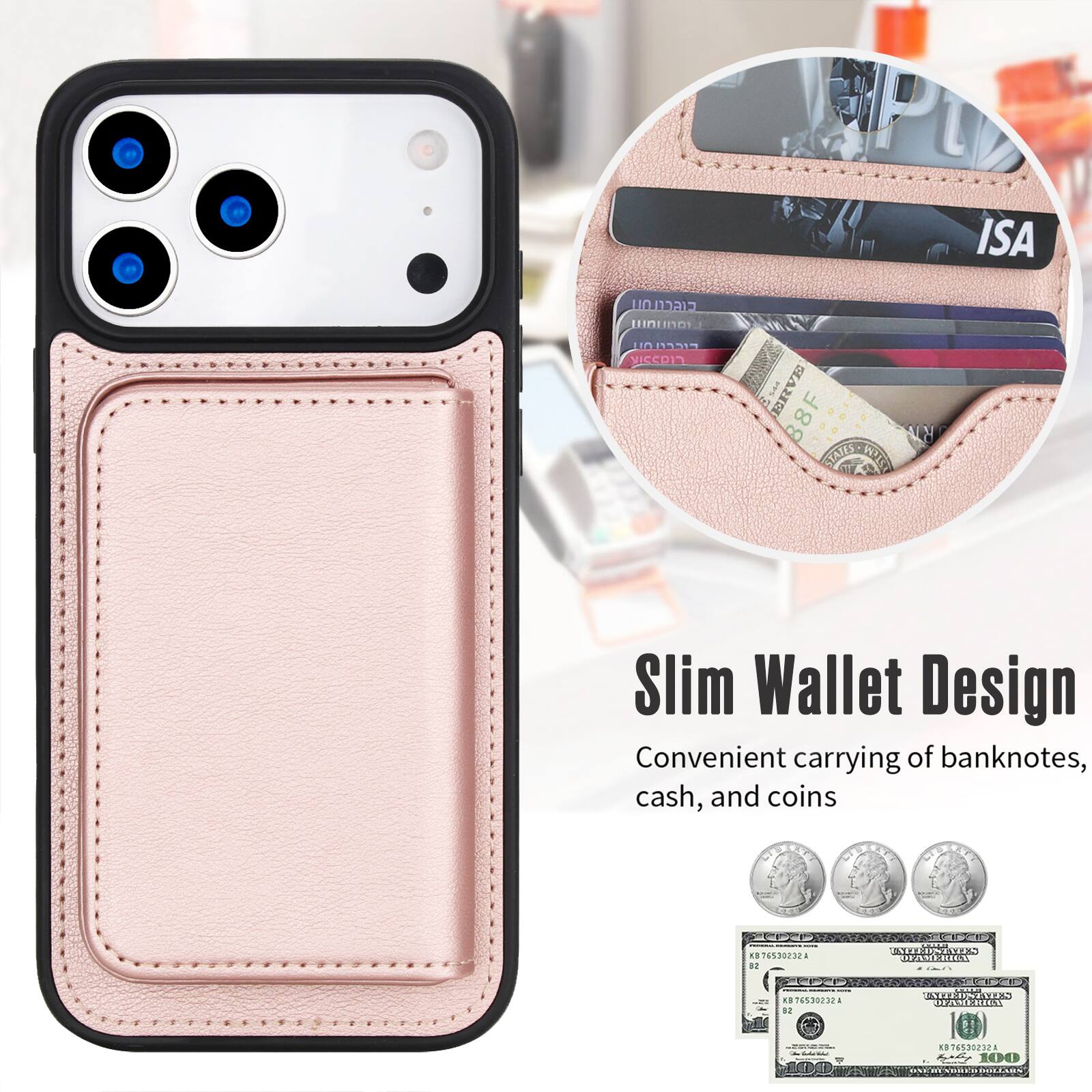 ISA 1nD LES VICCO1O E ERVE 88F STATES N ASTEA Slim Wallet Design Convenient carrying of banknotes, cash, and coins .. SOCCRT -  WERRN . 76530232 12 S BRANENICT - 1. 876330232 Li MMD