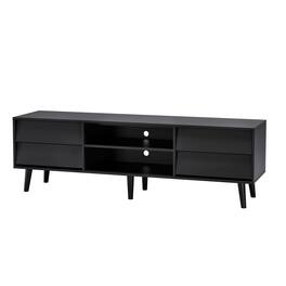 Ecooso - 63" TV Stand with Vintage Bevel Design, Media Console with Drawers, Entertainment Center for Living Room - Black