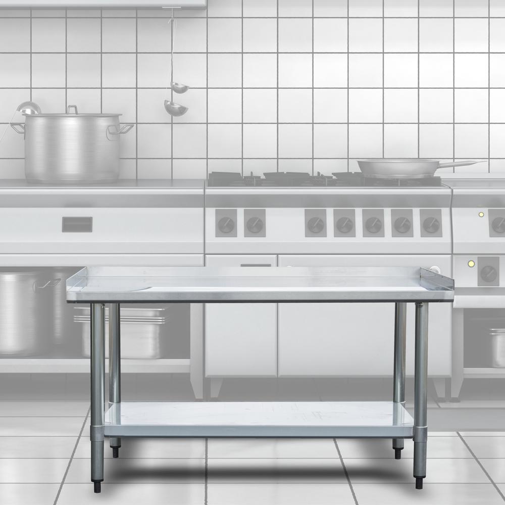 Alt View 3. Sportsman Pro-Series - Upturned Edge Stainless Steel Work Table 24 x 48 Inches - Silver.