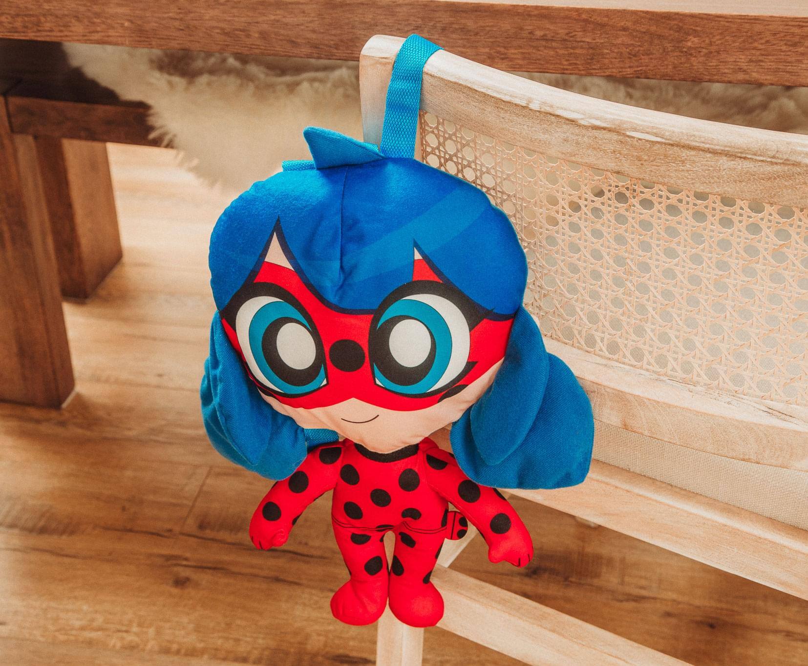 Alt View 4. Fast Forward - Miraculous Ladybug 17-Inch Plush Backpack - Red.