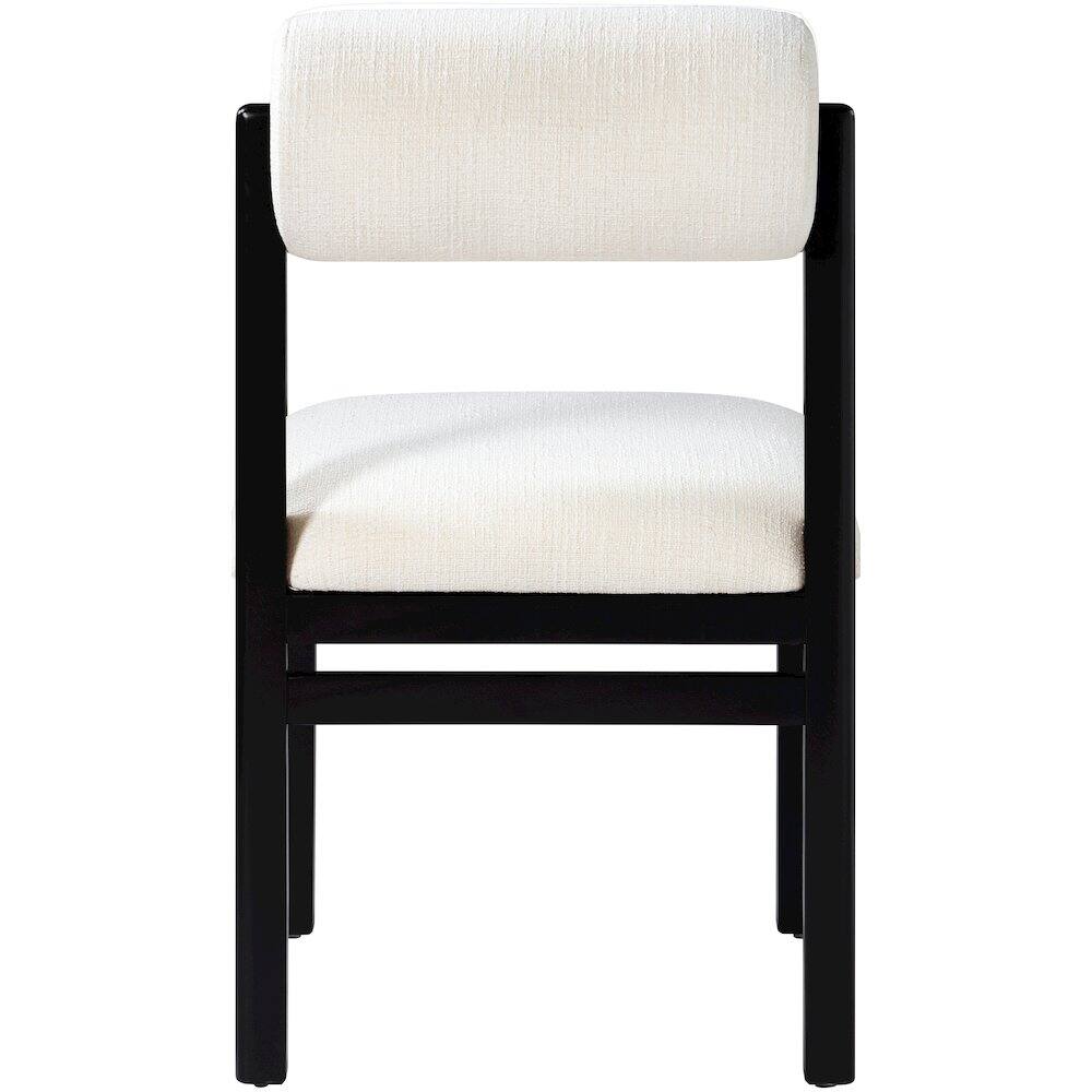 Alt View 4. Meridian Furniture - Roundhill Cream Linen Textured Fabric Upholstered Dining Chair, Set of 2 - Cream.