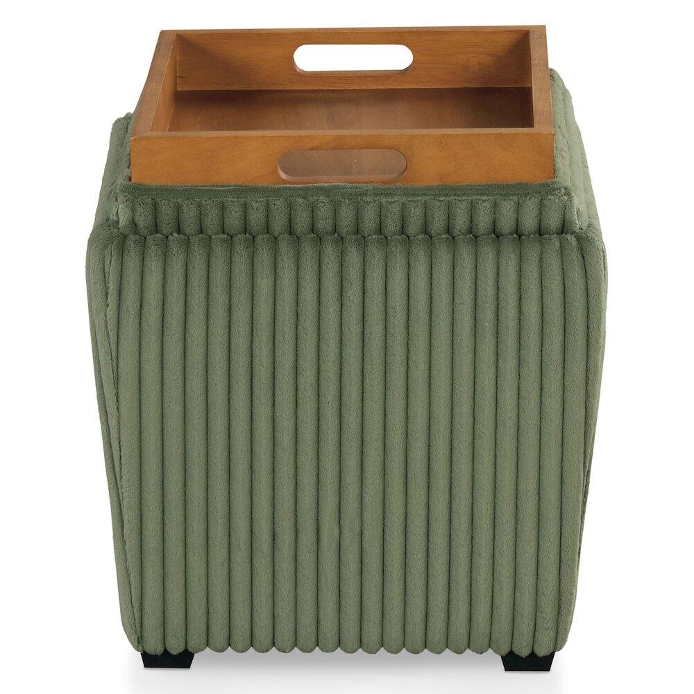 Alt View 2. Furniture of America - Furniture of America Danter Ottoman with Flip Top Tray - Green.
