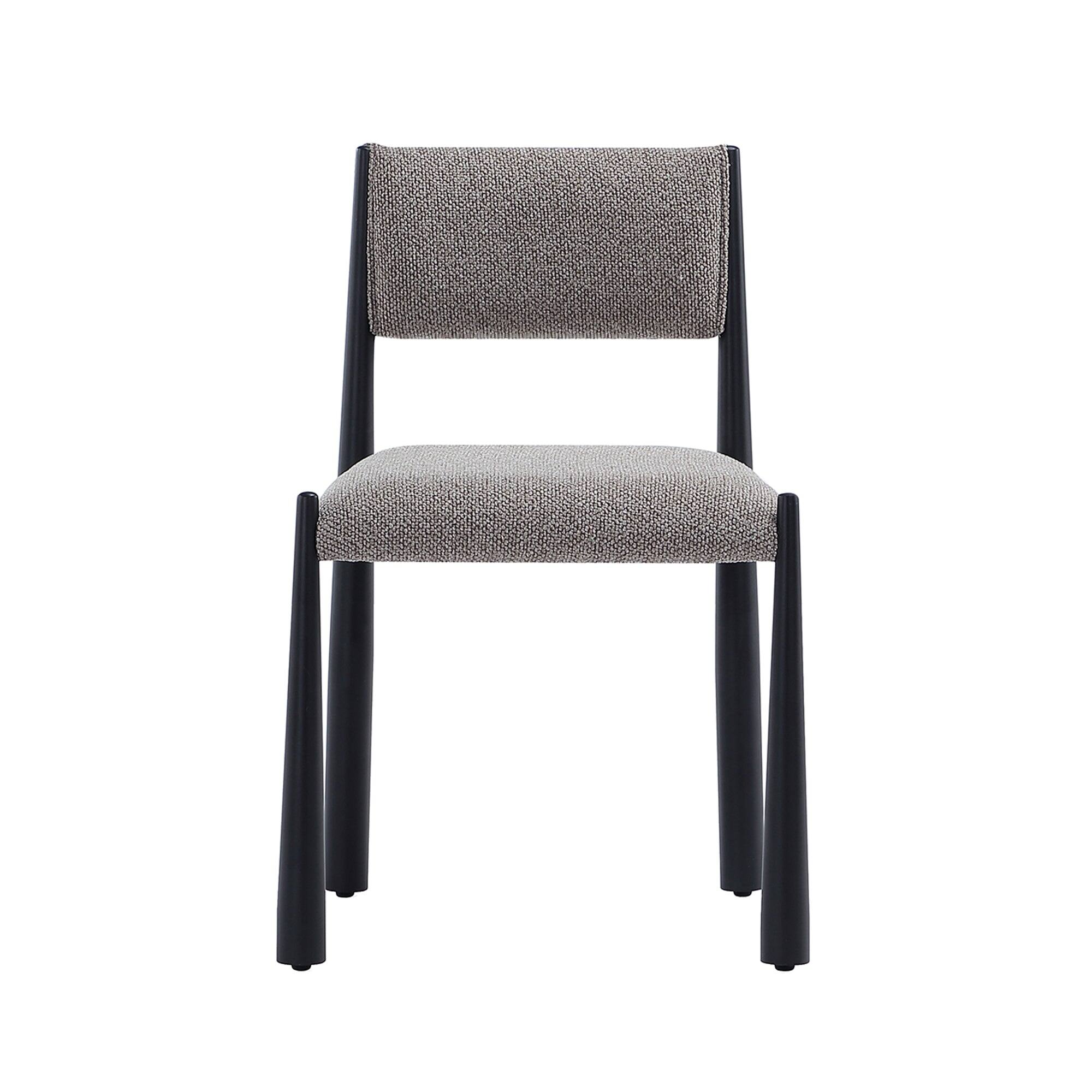 Alt View 2. Manhattan Comfort - Lennor Mid-Century Modern Metal Boucle Side Chair - Set of 2 - Mushroom.