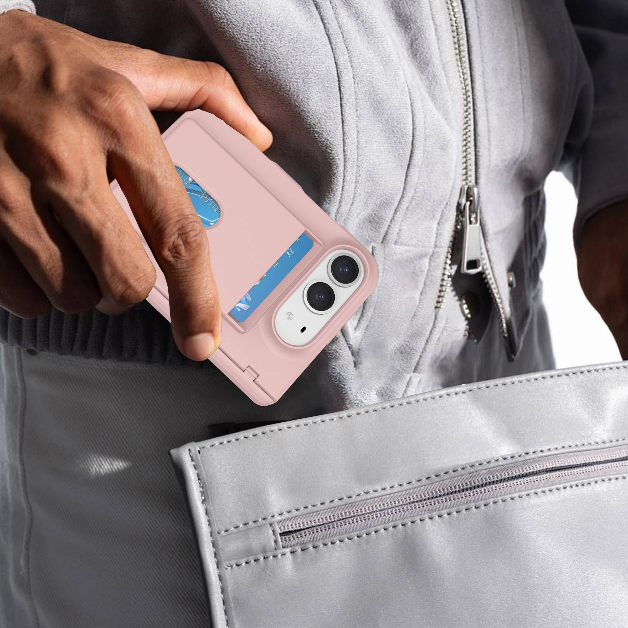UUCOVER For Apple iPhone Duo Case with Card Holder, Built in Front ...