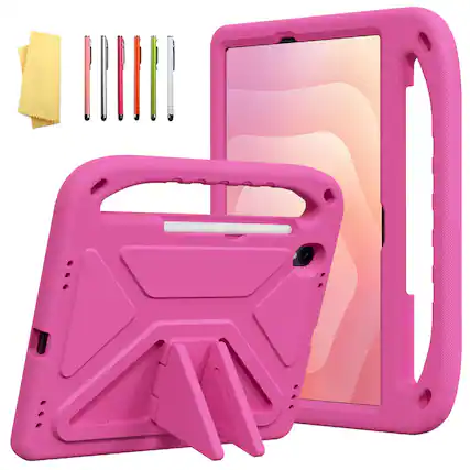 Dteck - For Samsung Galaxy Tab S11 2025 11-inch Rugged Case Kids Friendly EVA Handle Grip Kickstand Shockproof Cover - Rose