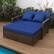 Alt View 3. Costway - Patio Rattan Daybed Wicker Loveseat Sofa with Multifunctional Ottoman - Mix Brown + Blue.