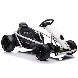 GARVEE - 24V Outdoor Go-Kart for Kids – High-Power Electric Ride-On - White