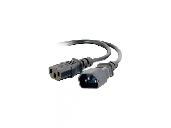 Front. Cables to Go - C2G 29933 16 AWG 250V Power Cord - IEC320C14 to C13, TAA, Black (5 Ft).