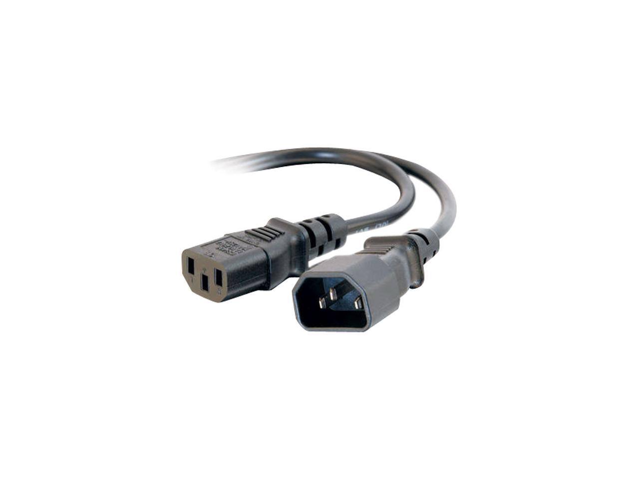 Front. Cables to Go - C2G 29933 16 AWG 250V Power Cord - IEC320C14 to C13, TAA, Black (5 Ft).