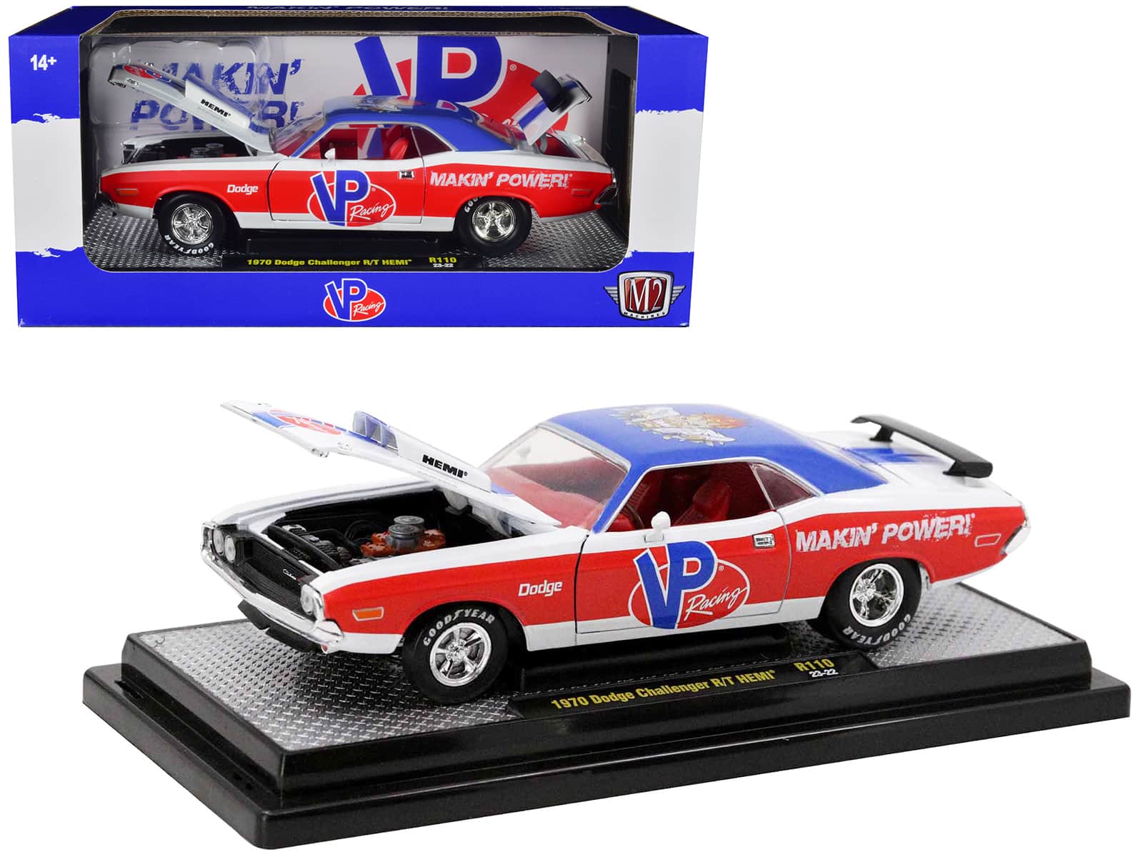 1970 Dodge Challenger R/T Hemi White w/Red & Blue w/Red Interior Ltd Ed to 5710 pieces 1/24 Model Car by M2 Machines price history on PriceWatchPro