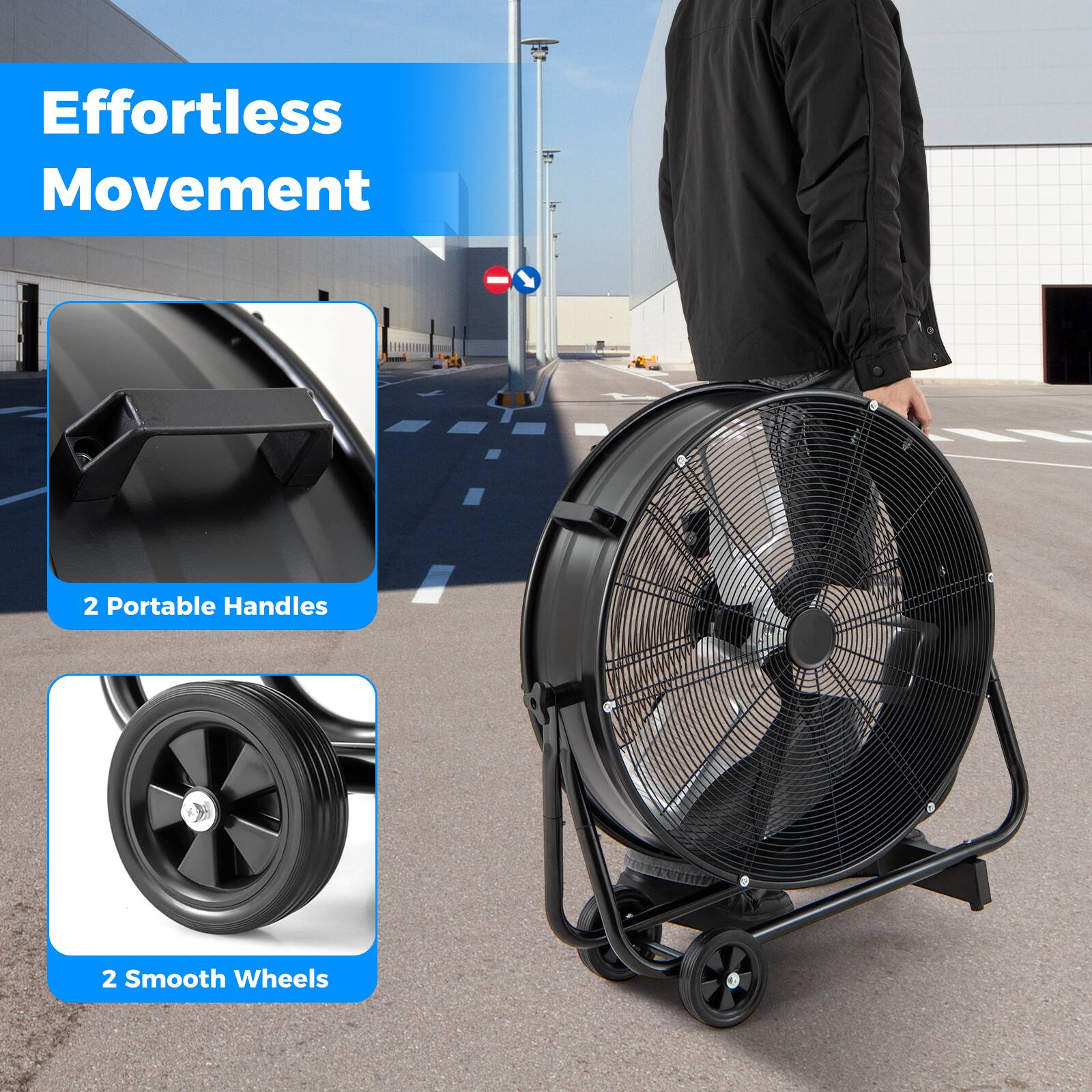 Effortless Movement  
2 Portable Handles  
2 Smooth Wheels