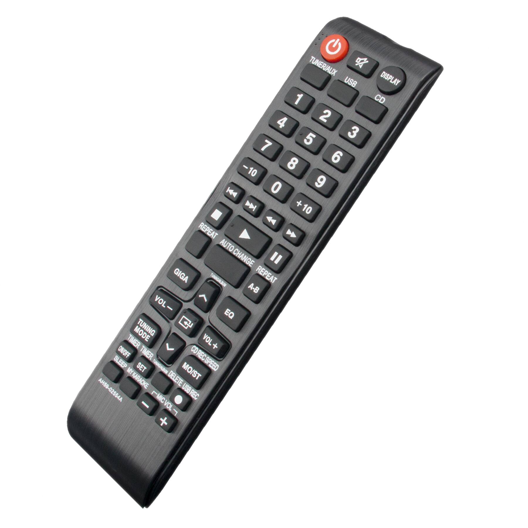 TUNER/AUX USB DISPLAY 1 2 3 4 5 6 7 8 9 0 +10 -10 REPEAT AUTO CHANGE GIGA SKAN REPEAT A-B VOL - EQ TUNING C TIMER MODE VOL + ON/OFF TIMER CORRECT SPEED SLEEP SET TN MY MO/ST AM59-02554A MYKARACKE DELETE MC USB REC VOL +