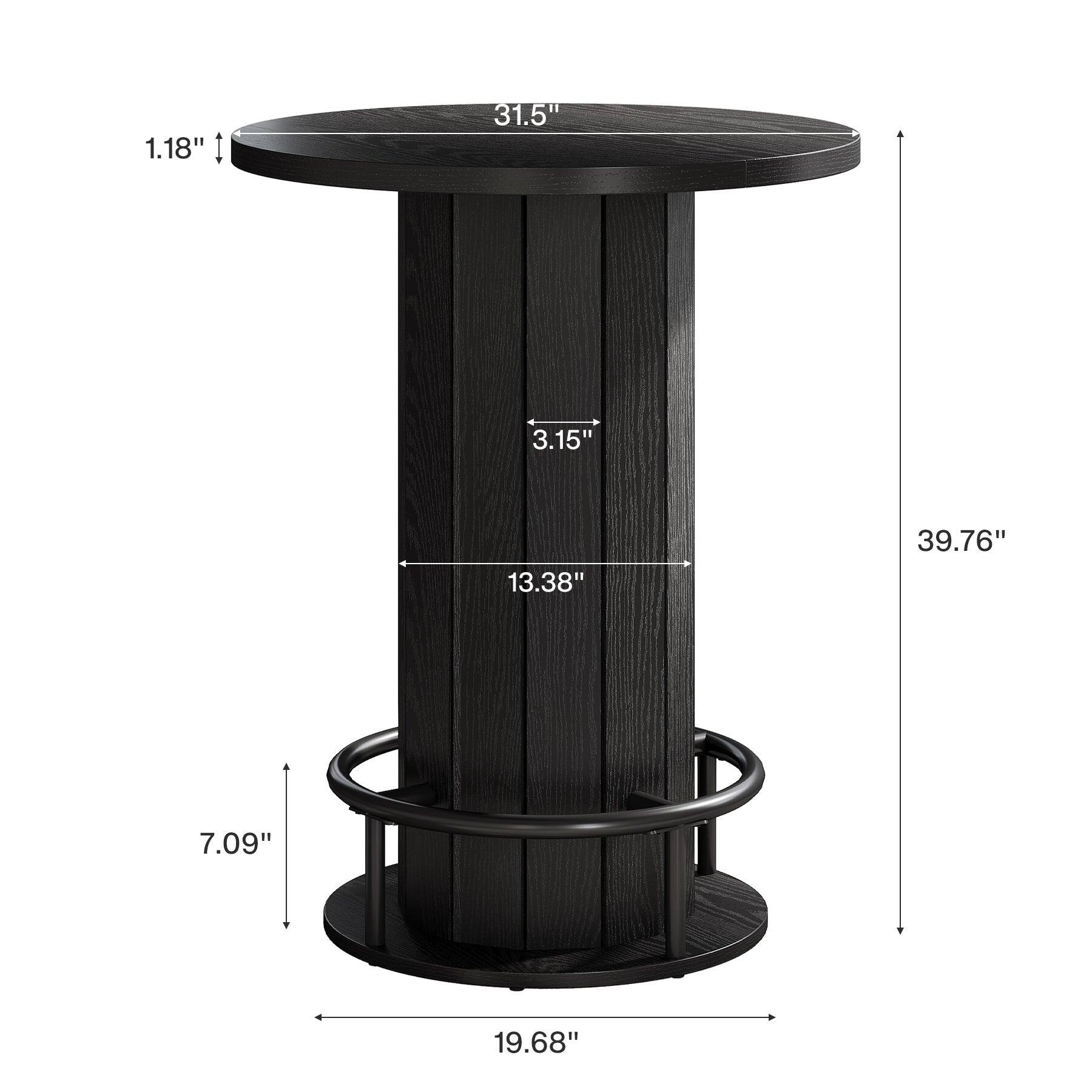Tribesigns Bar Table with Wood Construction, Footrest, Wood Grain ...