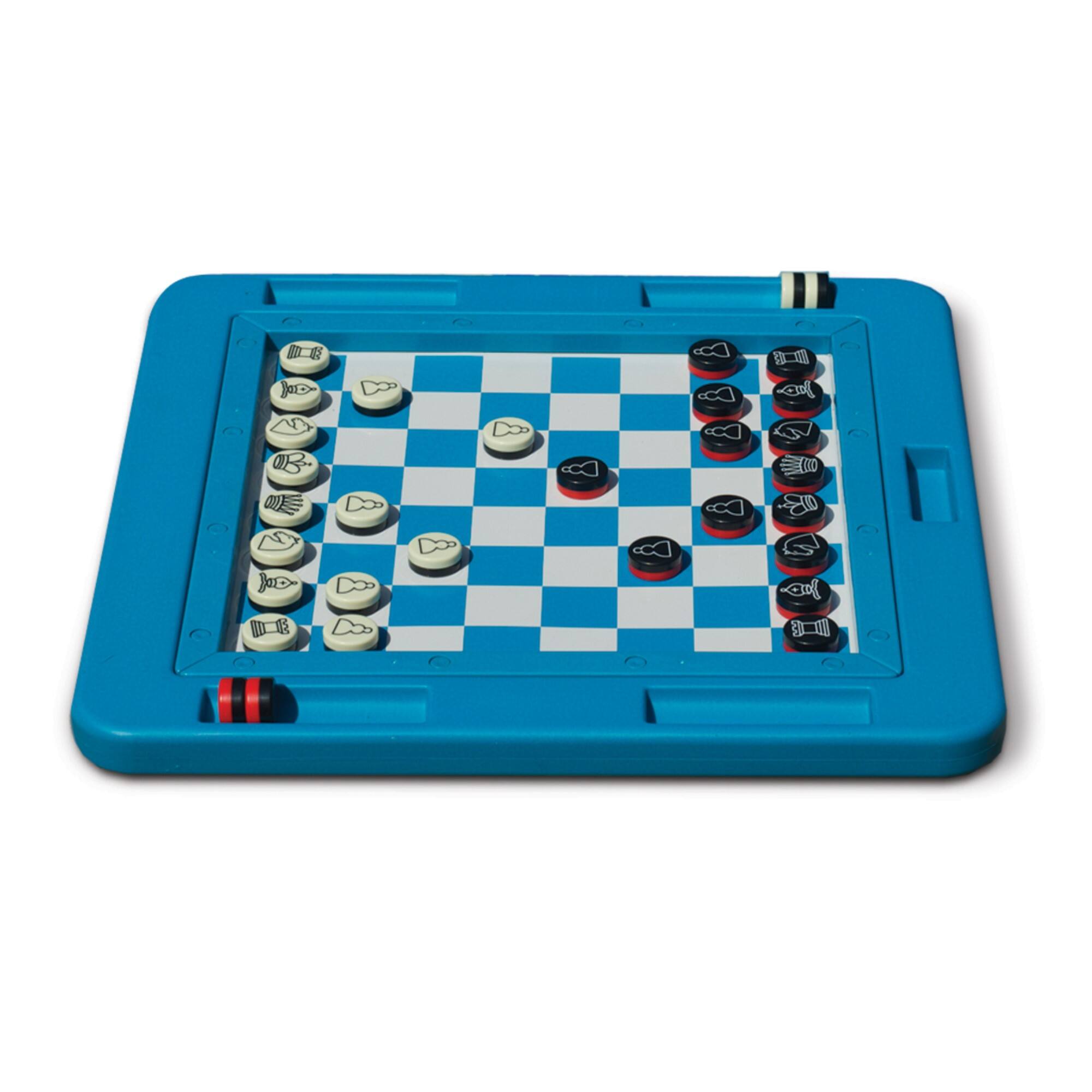 Alt View 4. Swim Central - Floating Checkers and Backgammon Magnetic Swimming Pool Board Game Combo - 20" - Blue.