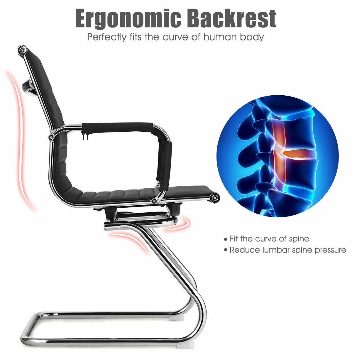 Ergonomic Backrest Perfectly fits the curve of human body. It helps to reduce lumbar spine pressure and provides support for the spine.