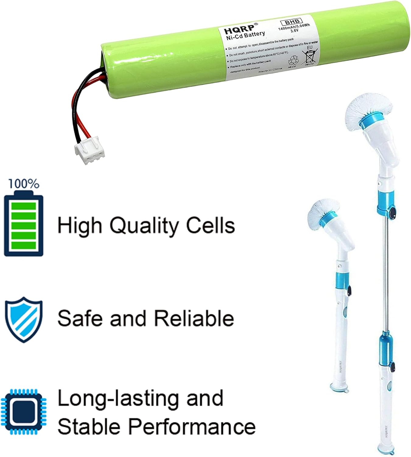 BHB 1400mAH 3.6V Ni-Cd Battery - HQRP  
- Te waar i npen C apoan a to  
- - afteron cendarie  
- U De anama atn  
- uruan phie_os 60 De s_o_ve  
- ADUR  
- nothing_to_taanscie  
- sumary PA w T PA  
- - 5 na  
- 100% High Quality Cells  
- Safe and Reliable  
- Long-lasting and Stable Performance