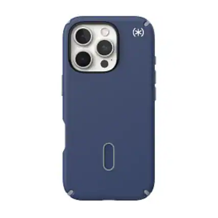 Front. Speck - Presidio2 Pro ClickLock Case with MagSafe for Apple iPhone 16 Pro - Costal Blue.