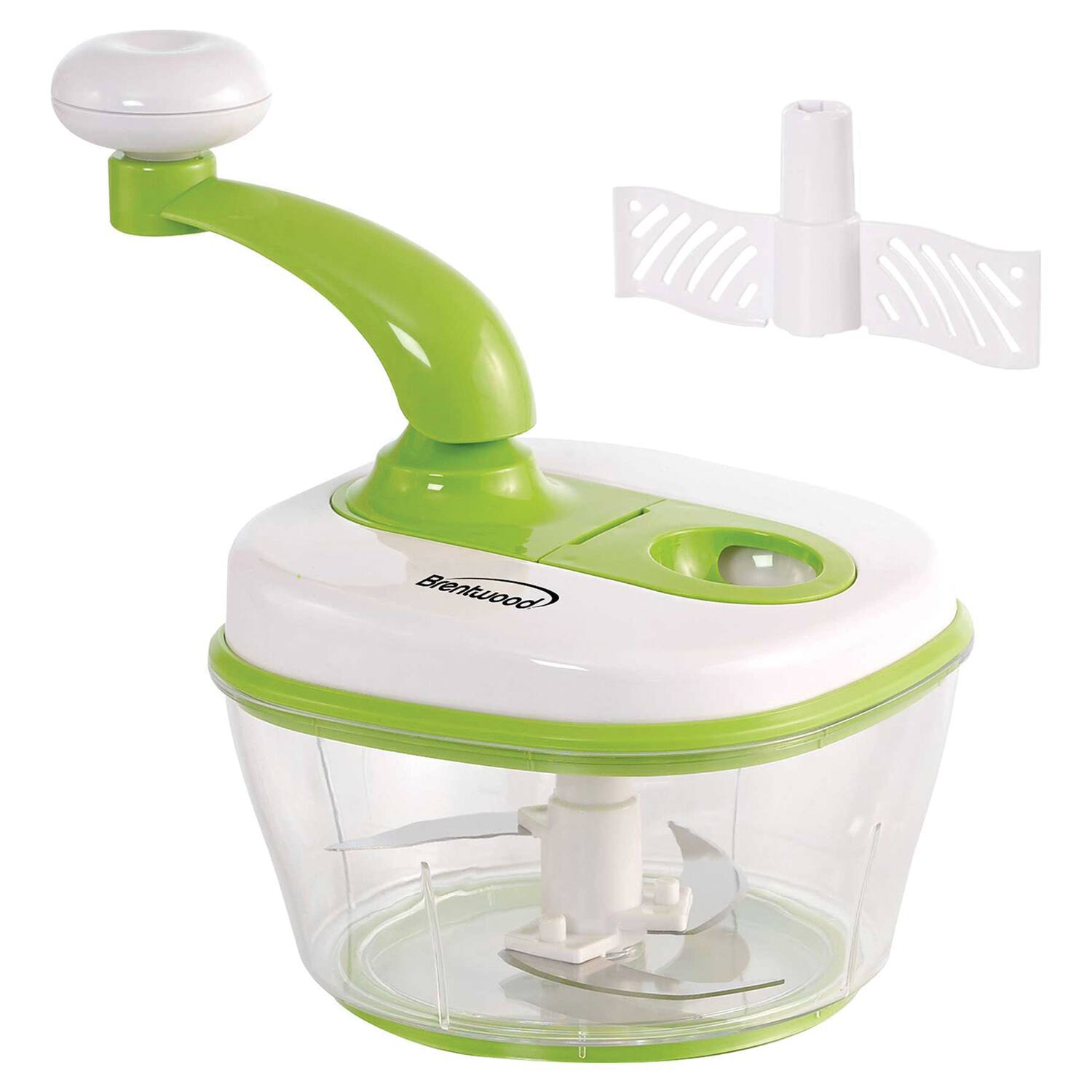 Alt View 4. Brentwood - Brentwood 8 Cup Hand Crank Food Processor with Stainless Steel Blades and Paddle Mixer in Green - Green.