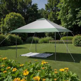 Hivvago - Square 13x13 Ft Pop-Up Outdoor Tent with Sun Shelter and Wheel Bag - Gray