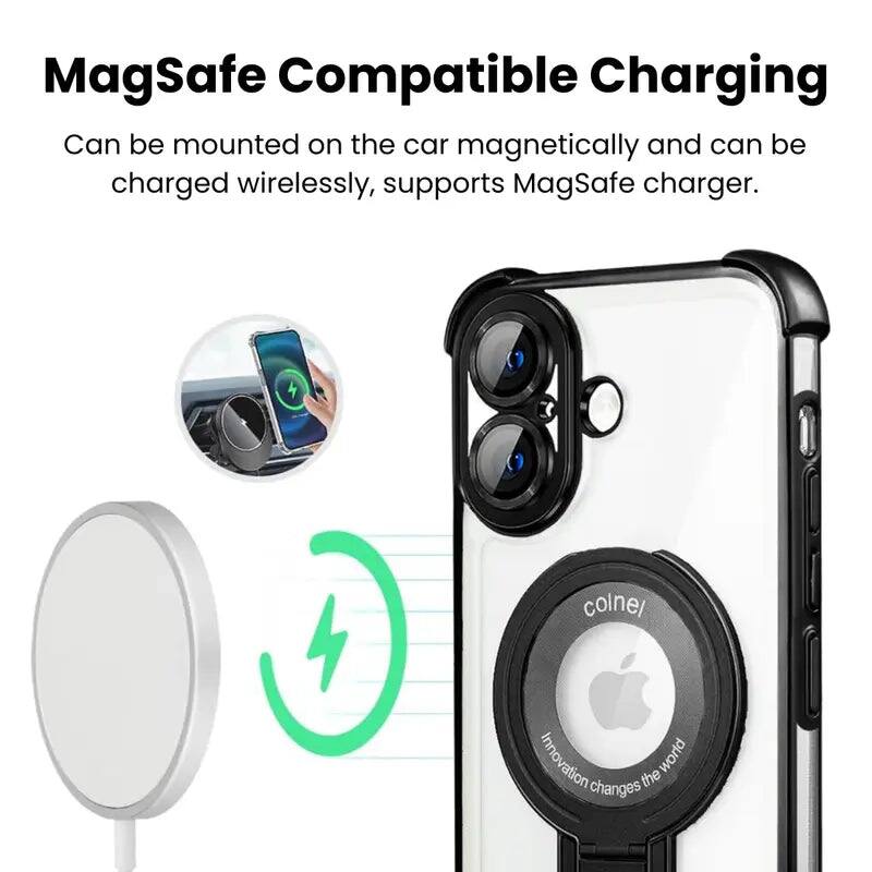 MagSafe Compatible Charging  
Can be mounted on the car magnetically and can be charged wirelessly, supports MagSafe charger.  

colnel  
Innovation HOWER changes the world