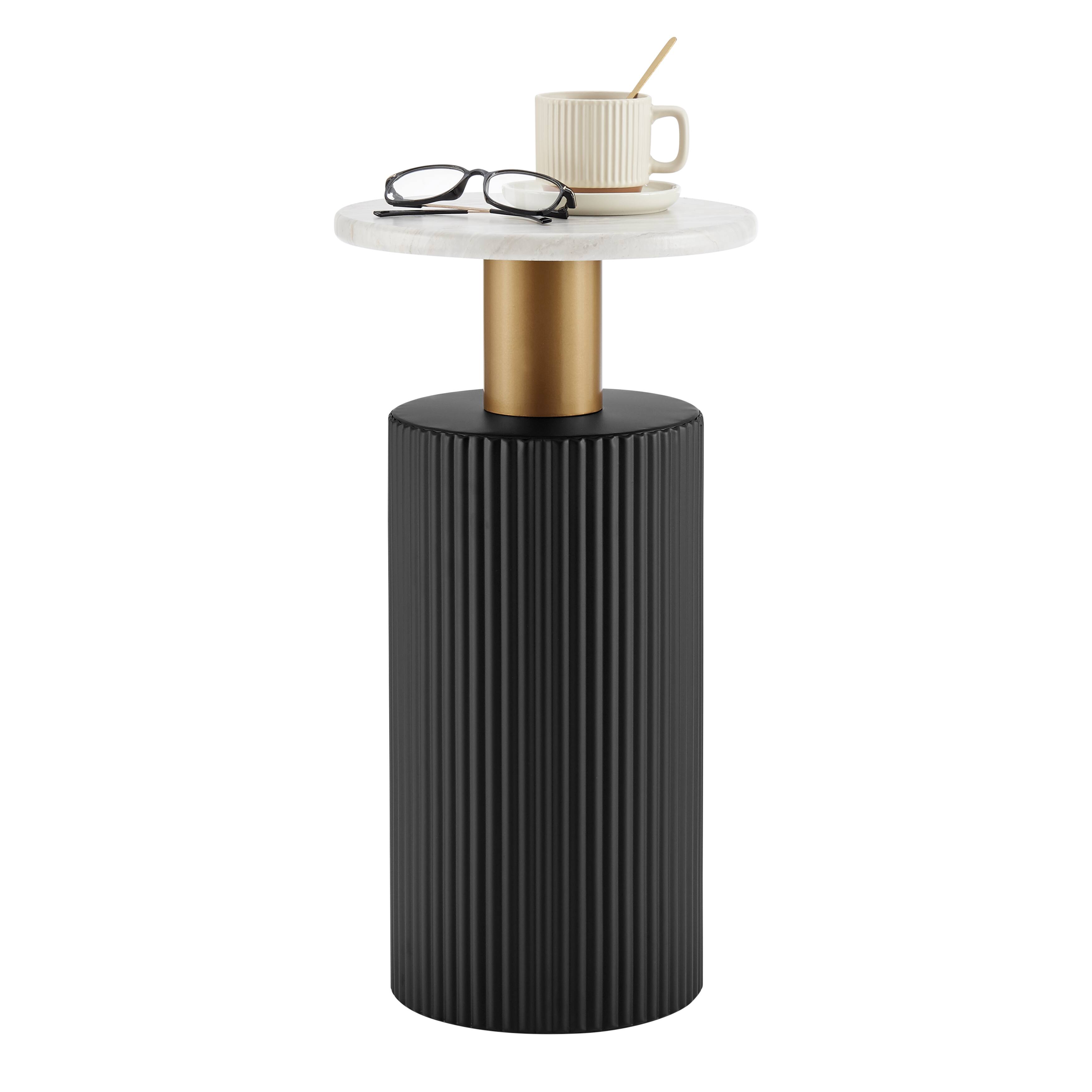 Alt View 6. Danya B - Fritz Accent Table with Faux Marble Laminate Tabletop - Marble, Black.