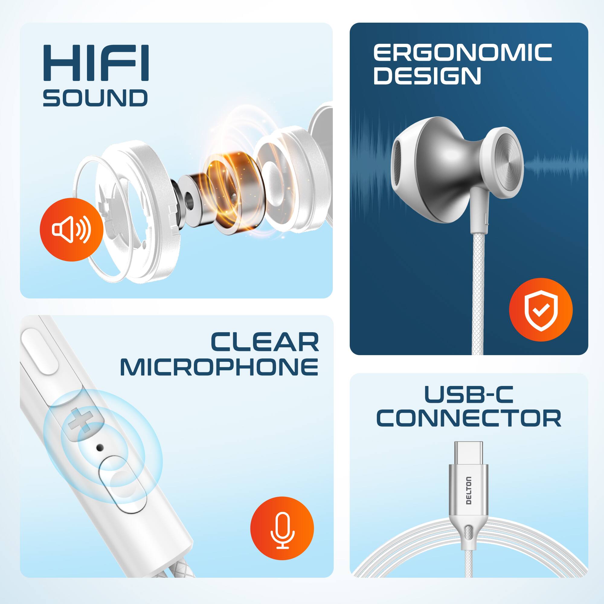 HIFI SOUND  
ERGONOMIC DESIGN  
CLEAR MICROPHONE  
USB-C CONNECTOR