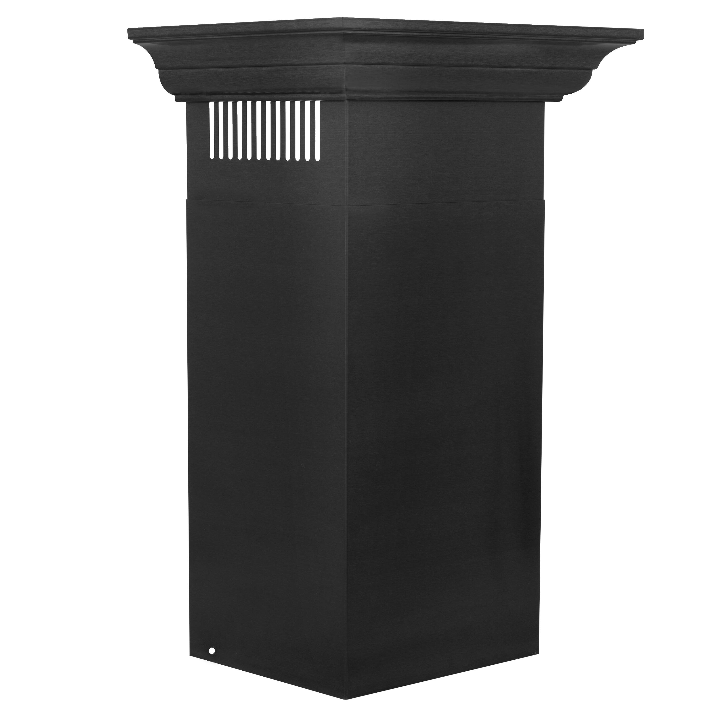 Alt View 2. ZLINE - ZLINE 24" Convertible Vent Wall Mount Range Hood in Black Stainless Steel with Crown Molding (BSKBNCRN-24) - Black Stainless Steel.