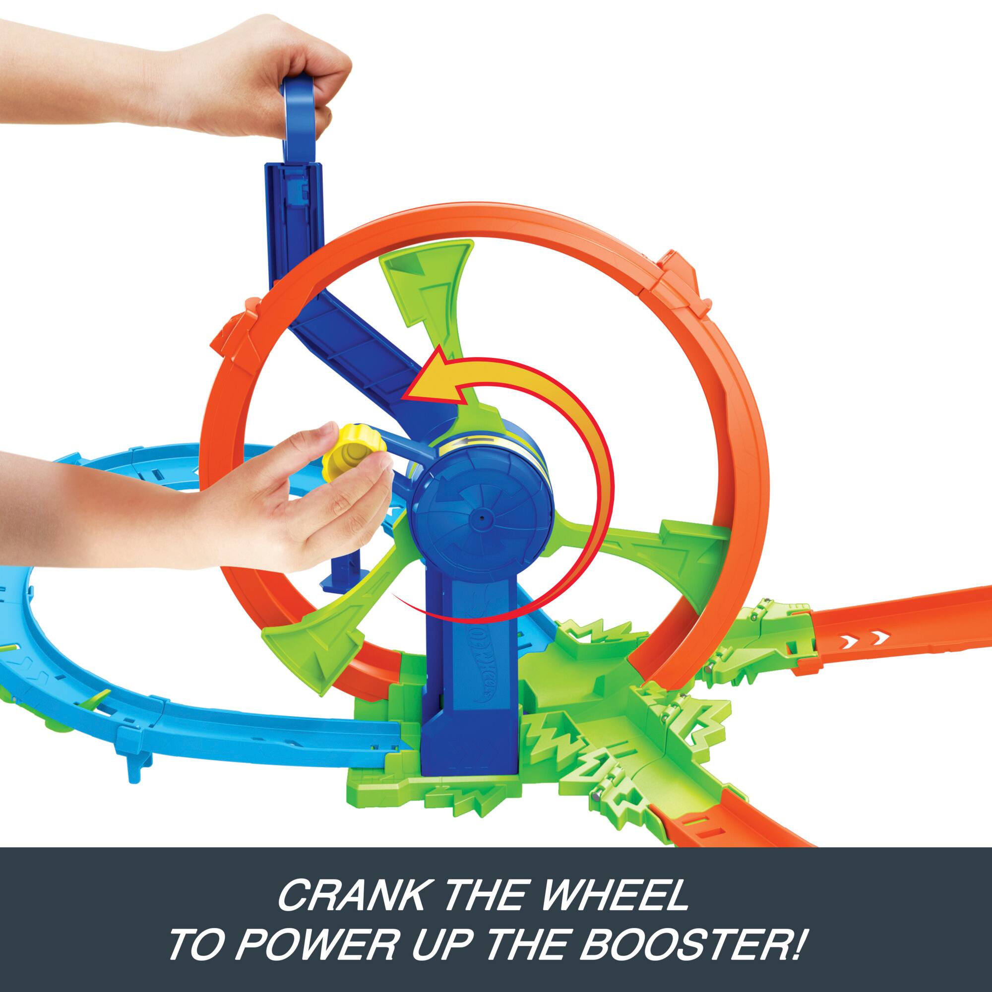 CRANK THE WHEEL TO POWER UP THE BOOSTER!