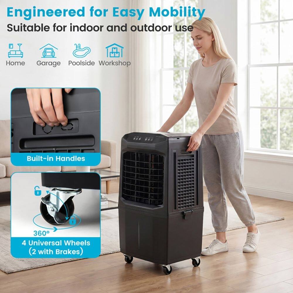 Engineered for Easy Mobility  
Suitable for indoor and outdoor use  
Home Garage Poolside Workshop  
Built-in Handles & E 360° 4 Universal Wheels (2 with Brakes)