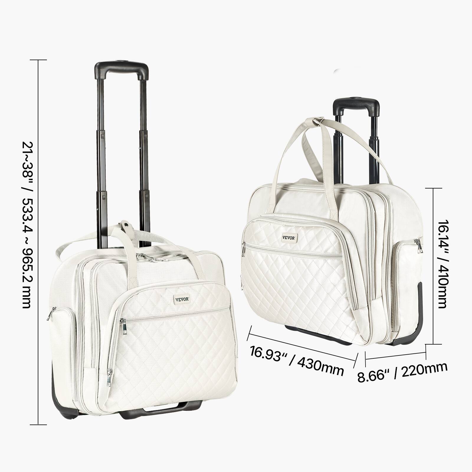 21~38" / 533.4~965.2 mm

16.14" / 410mm

16.93" / 430mm

8.66" / 220mm