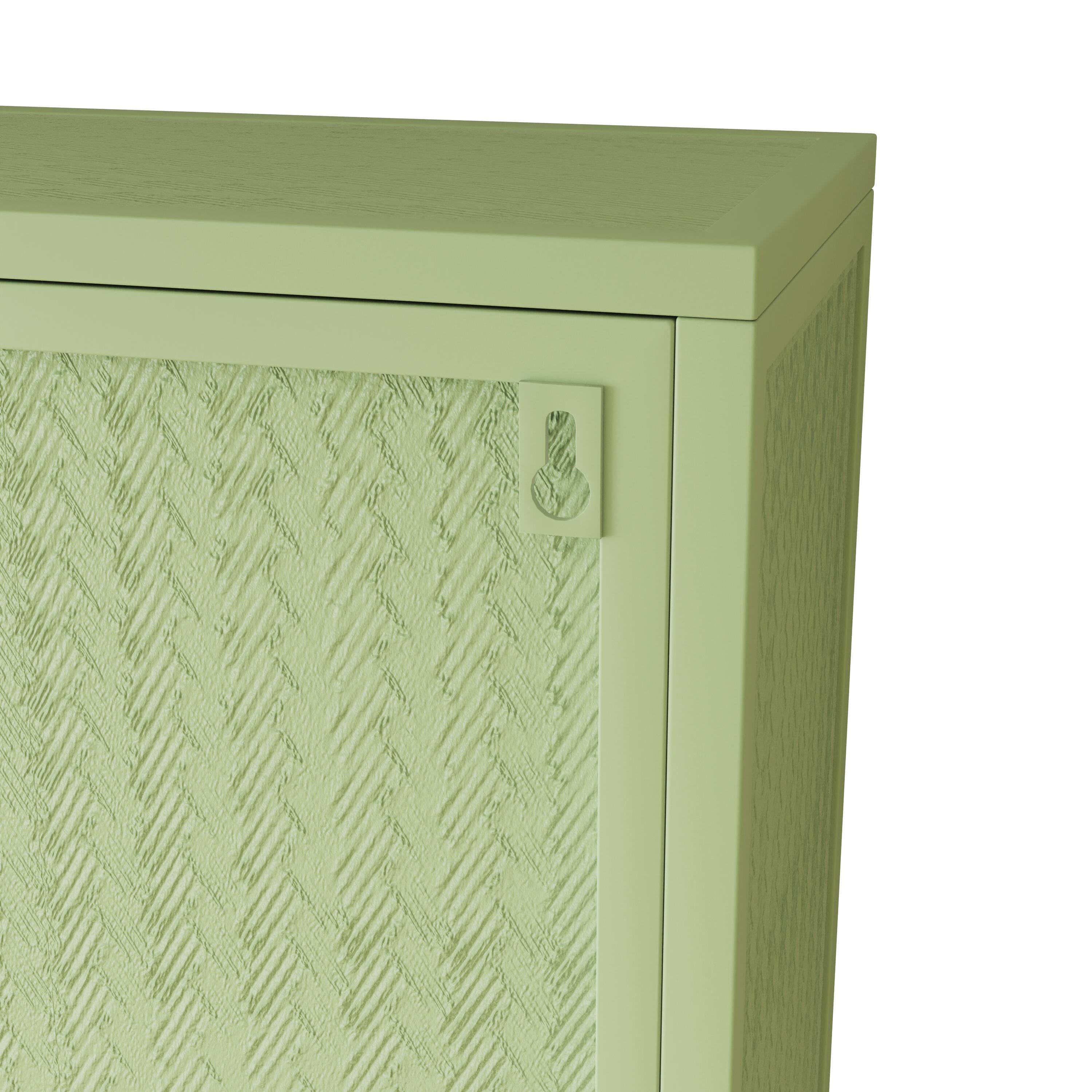 Alt View 5. Dexmalle - Dexmalle-27.56"Glass Doors 3-Tier Wall Storage Cabines-Green - Green.