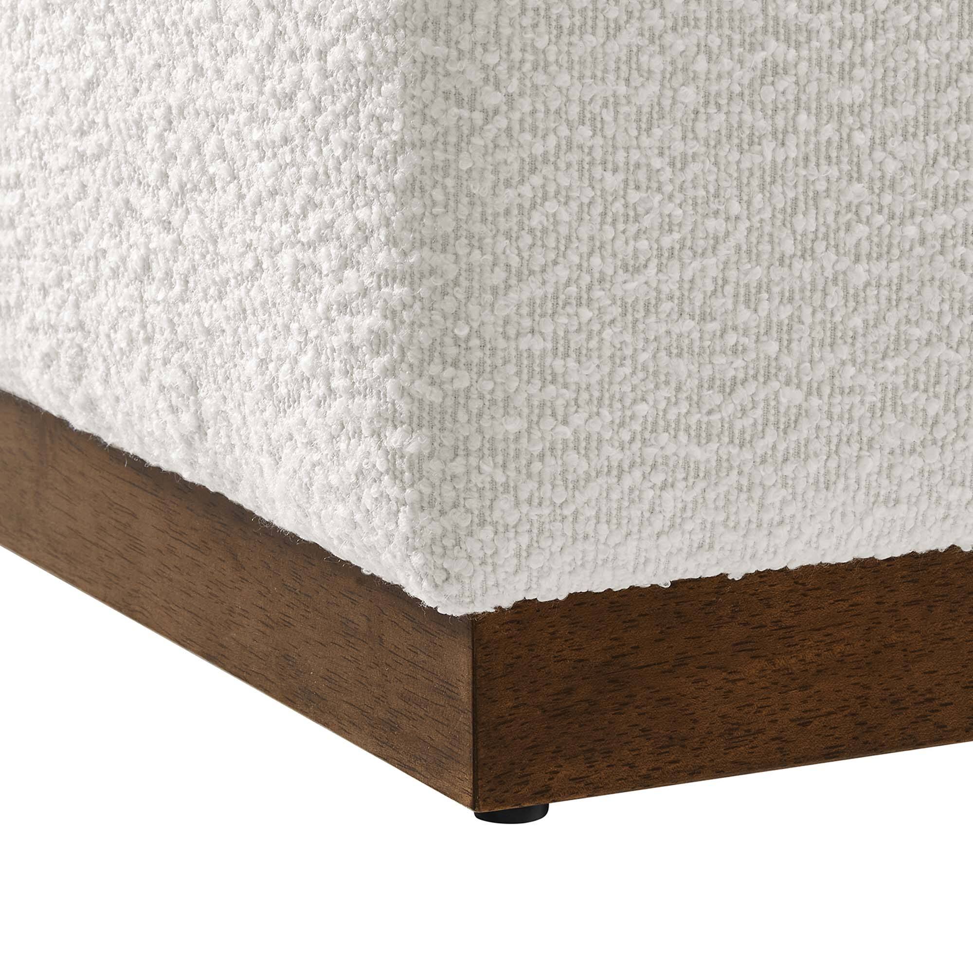 Alt View 5. Modway - Tilden 17" Square Boucle Upholstered Ottoman by Modway - Cloud Walnut.