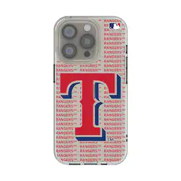 Keyscaper - MLB - Texas Rangers Text Backdrop Clear iPhone Case - 15 - Multicolor
