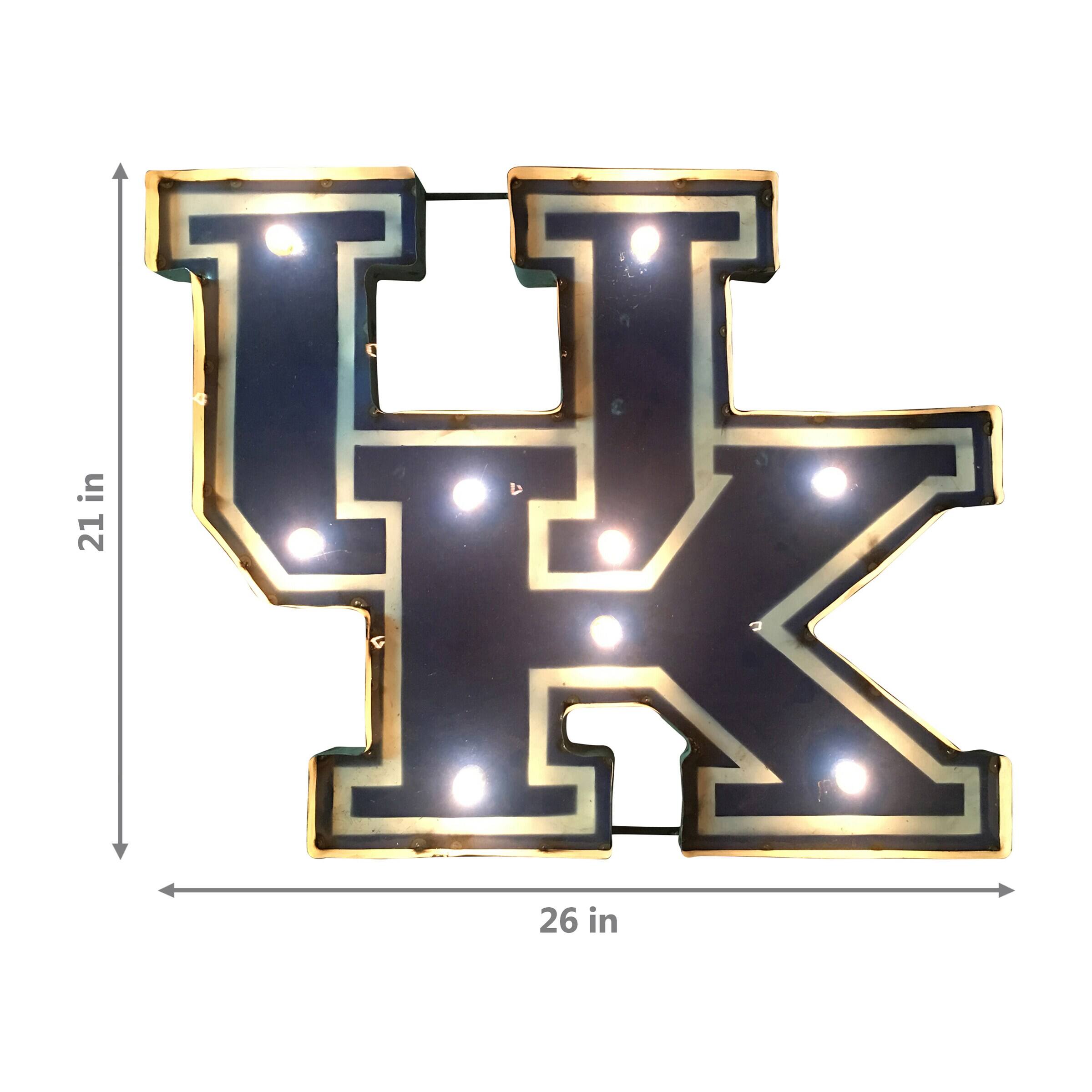 Alt View 1. Imperial - Kentucky Wildcats Logo Lighted Recycled Metal Sign - Multicolor.