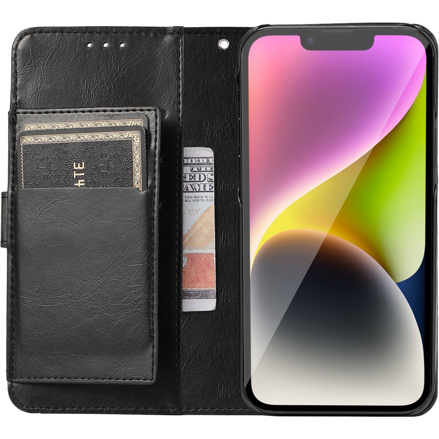 Alt View 13. SaharaCase - Folio Wallet Case for Apple iPhone 14 Plus - Black.