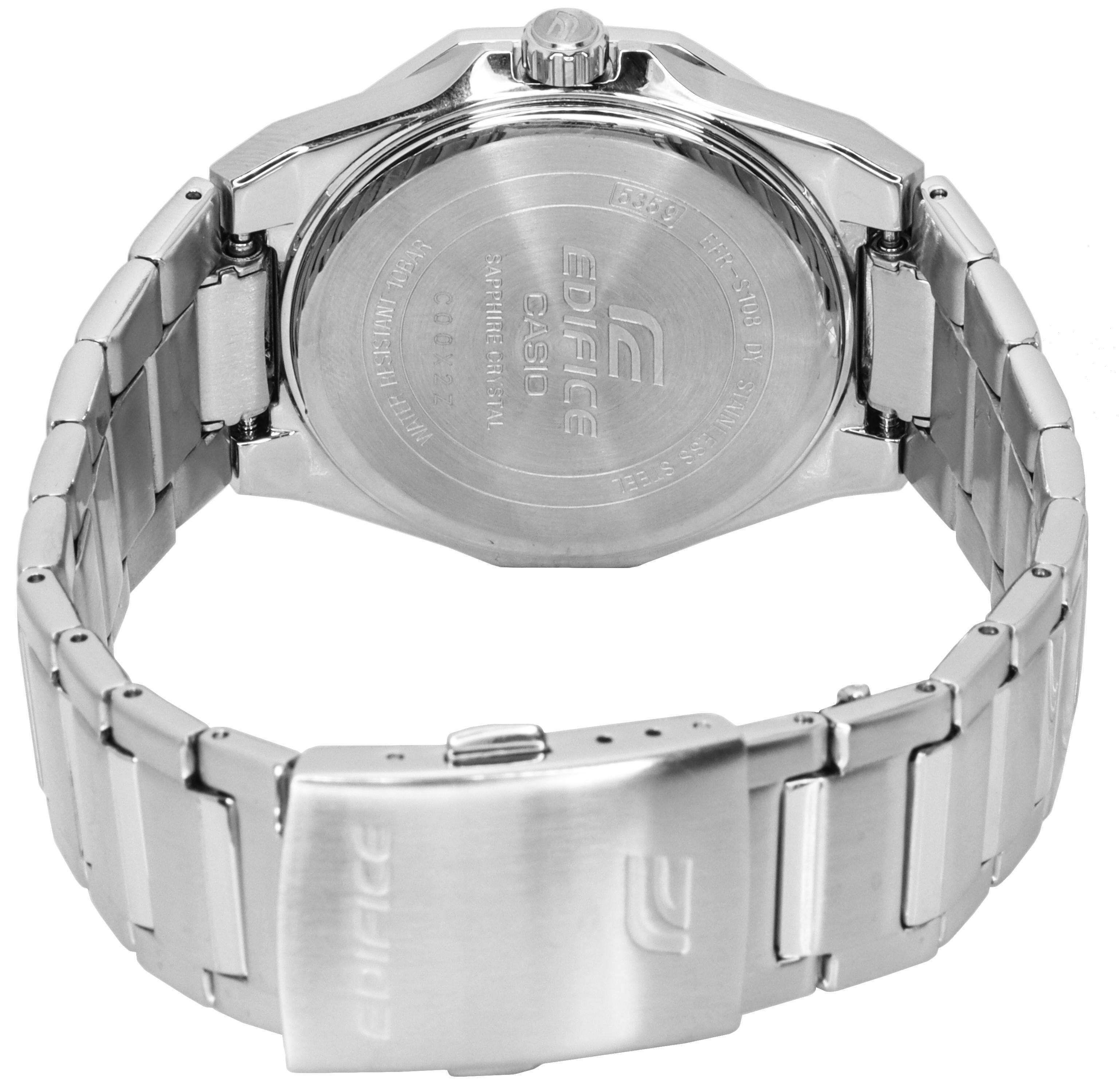 Casio Edifice Stainless Steel White Dial Quartz EFR S108D 7A
