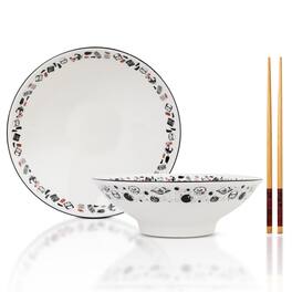 Silver Buffalo - Star Wars Characters 30-Ounce Ceramic Ramen Bowl and Chopstick Set - Multi-Colored