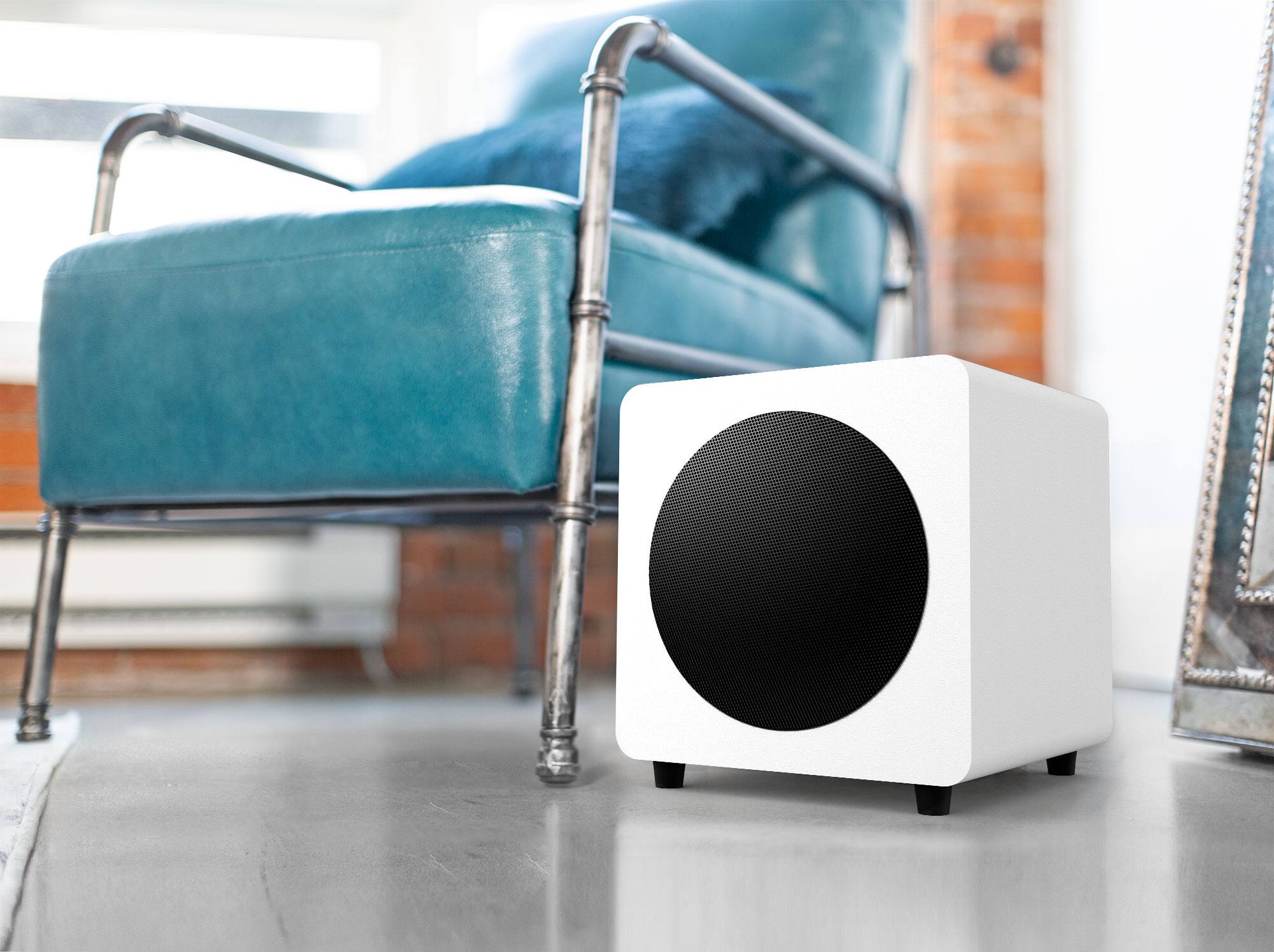 Alt View 1. Kanto - Kanto SUB8 8-inch Sealed Powered Subwoofer (Matte White) - Matte White.