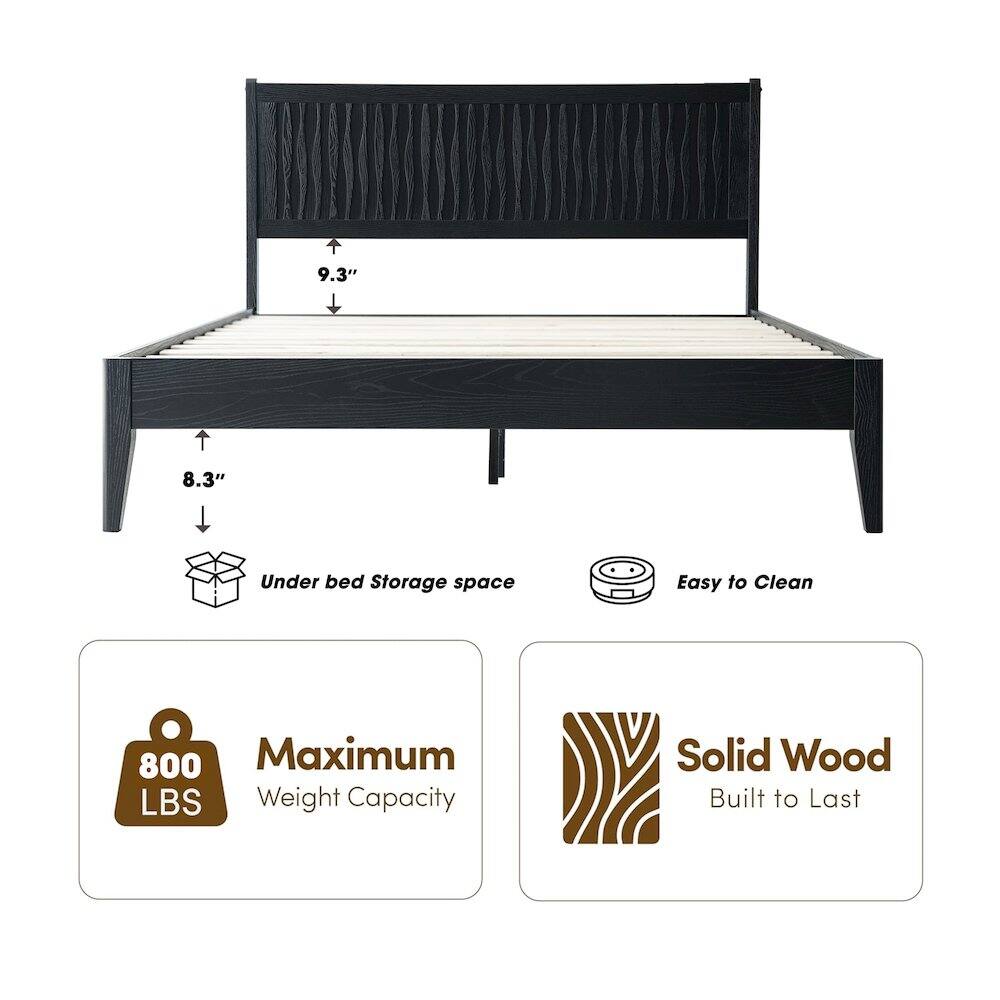 9.3" 8.3" Under bed Storage space Easy to Clean 800 Maximum LBS Weight Capacity Solid Wood Built to Last