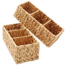 Casafield - 2 Water Hyacinth Storage Baskets - Woven Storage Bins - Natural - Hyacinth