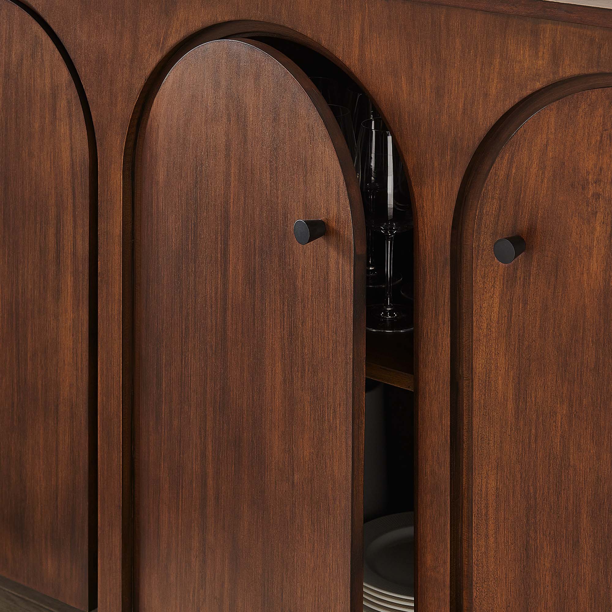 Alt View 1. Modway - Appia Wood Grain 4-Door Sideboard Storage Cabinet by Modway - Walnut.
