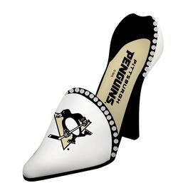 Evergreen Decor - Pittsburgh Penguins NHL Hockey High Heel Shoe Wine Bottle Holder - Multi