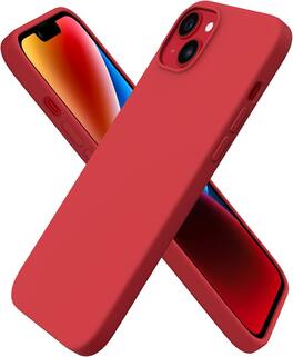 Ornarto - Designed for iPhone 14 Plus Case 6.7,Slim Liquid Silicone 3 Layers Full Covered Protective Case - Red