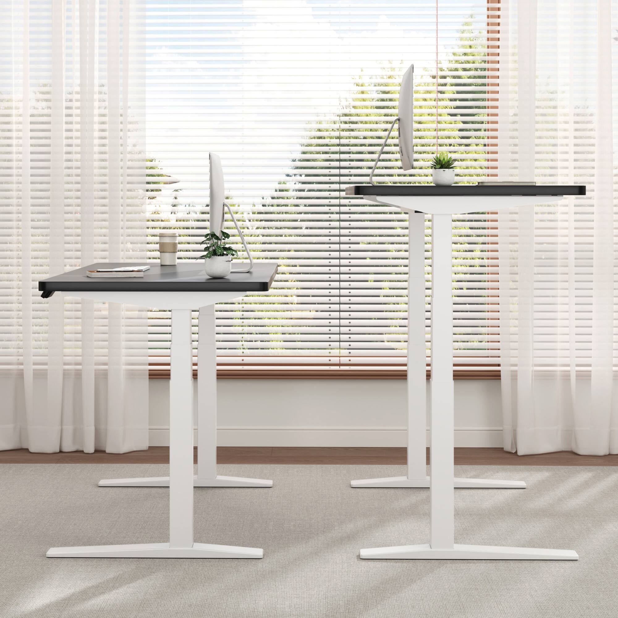 Alt View 1. FlexiSpot - FlexiSpot E7Pro 48''W Electric Adjustable Standing Desk Chipboard, White/Black - White.