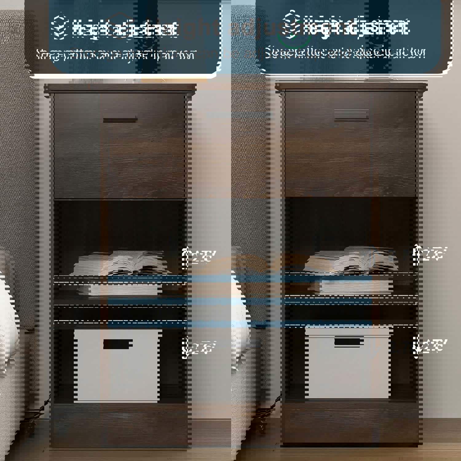 Height adjustment
Storage partitions can be adjusted up and down
2.76
2.76